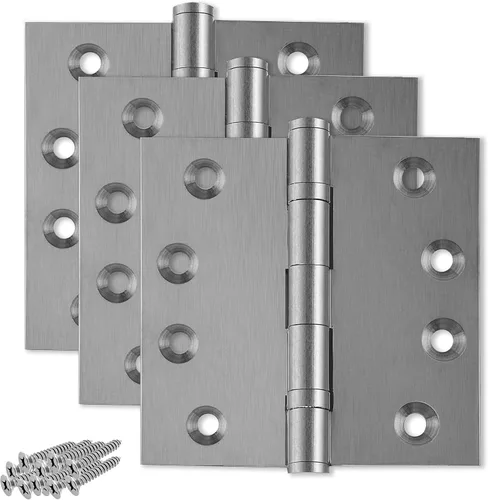 Vista 21 de Bisagra de puerta de latón macizo, rodamiento de bolas resistente, 4 x 4 pulgadas, juego de 2 bisagras (latón antiguo)