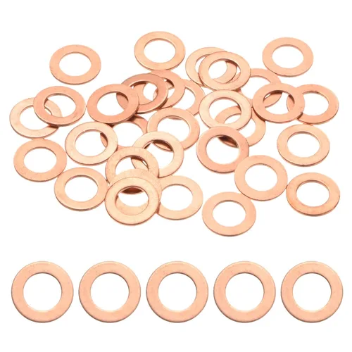 Vista 32 de M METERXITY Paquete de 30 arandelas de cobre, arandelas métricas de sellado de cobre M6x10x1mm para pernos, tornillos, tuercas