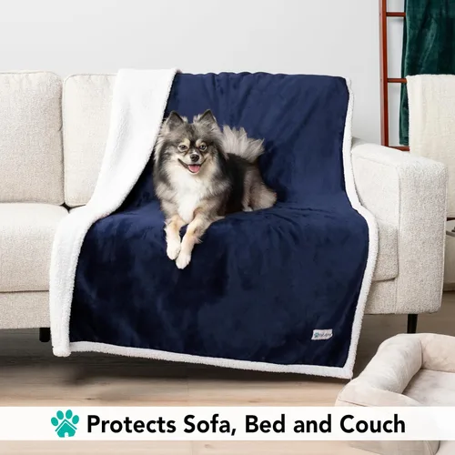 Vista 3 de PetAmi Manta para Perros Pequeños y Medianos, Manta de Cama para Mascotas Gato Cachorro Gatito, Funda de Vellón para Muebles Protector de Sofá