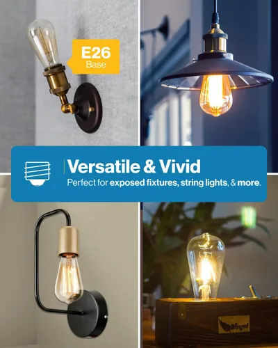 Vista 7 de ST64 - Bombilla de filamento LED de 8.5 W, varios colores y tamaños, 4/16 de pulgada