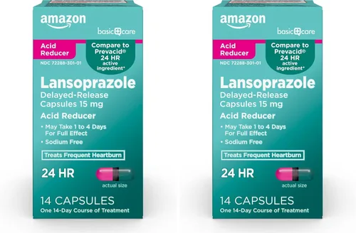 Vista 9 de Yaxa Basic Care Lansoprazol Cápsulas de liberación retardada, 15 mg, trata la acidez estomacal frecuente, 14