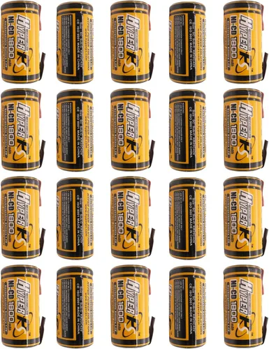 Vista 4 de Paquete de 2 baterías recargables de 1.2 V Sub C SubC 1800 mAh NiCd Ni-Cd para herramientas eléctricas paquete de batería (con pestañas)