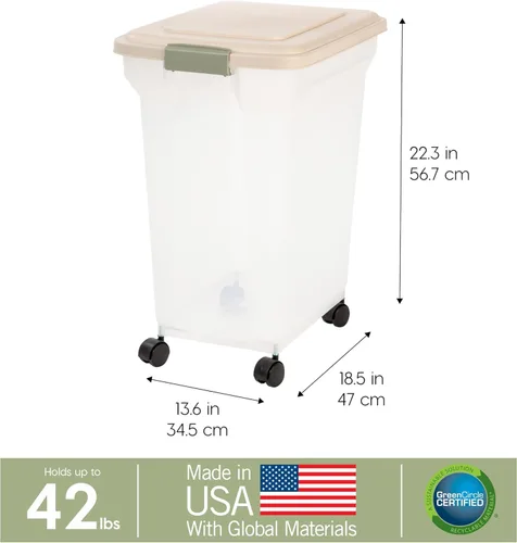 Vista 3 de Contenedor hermético para almacenamiento de alimentos Iris Premium, Bronceado, pequeño