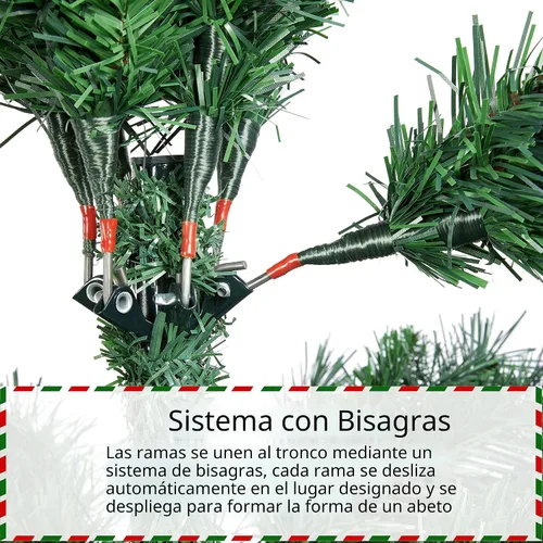 Vista 7 de Yaheetech Árbol de Navidad de Abeto Tipo Lápiz Preiluminado con Nieve Artificial de 6 pies con Bisagras, Árbol de Navidad Delgado para Esquina Negro