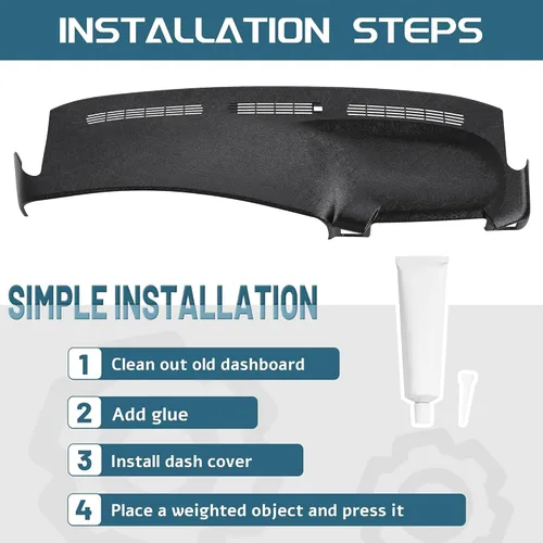 Vista 4 de KUAFU Cubierta de Tablero Compatible con 1999-2007 Chevy Tahoe/Suburban/Silverado/Avalanche GMC Yukon/Sierra 1500 2500 3500 Cubierta Tapa