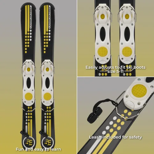 Vista 2 de 5th Element - Láminas de esquí de 99 cm, tablas de esquí, snowblades Fijaciones ajustables sin liberación - Esquís mini freestyle de punta doble