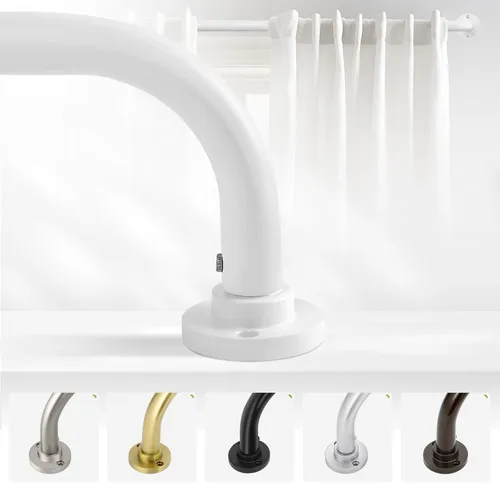 Vista 14 de TANGWIN Barras de Cortina Envolventes de Bronce de 28 a 48 Pulgadas: Barra de Cortina de Ventana Ajustable Opaca de Servicio Pesado para Dormitorio