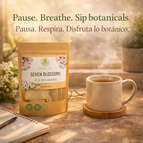 Vista 7 de 7 Siete Azahares Té (Seven Blossoms Tea) – 60 bolsas de té – 100% natural, vegano, a base de hierbas – sin gluten, sin OMG – por BexpertsUSA