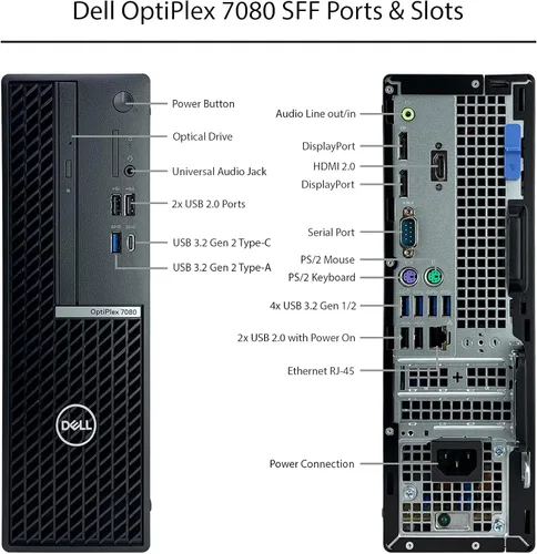 Vista 4 de Dell Computadora de escritorio Optiplex 7080 SFF Core i5-10th RAM DDR4 de 16 GB Estado sólido SSD de 1 TB Windows 11 Pro (renovado)