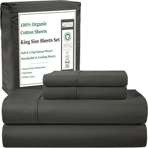 Vista 17 de Sábanas Twin XL 100% Algodón Para Cama Twin, Juegos de Sábanas Bajeras y Fundas de Almohada Totalmente Elásticas, Resistentes a la Decoloración