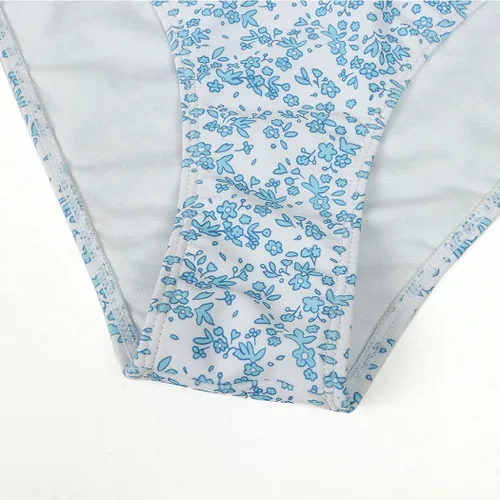 Vista 6 de MOSHENGQI Traje de baño de dos piezas para mujer, con tirantes y de corte alto