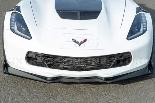 Vista 3 de Reemplazo para Chevrolet Corvette C7 2014-2019 TODOS los modelos con cámara frontal EOS Factory estilo Z06 PINTADO CARBÓN FLASH METÁLICO cubierta