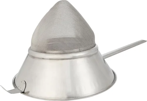 Vista 24 de Restaurantware Juego de 3 coladores de malla fina de diferentes tamaños con mango de silicona, colador de malla extrafina de acero inoxidable, mango