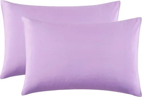 Vista 6 de NookZuzu - Juego de 2 fundas de almohada de microfibra ultra suaves de 1800 hilos con cierre de sobre, color morado, juego de 2 fundas de almohada