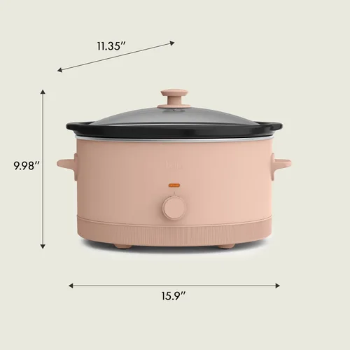 Vista 8 de bella Olla de cocción lenta manual de 6.0 cuartos de galón, revestimiento antiadherente de cerámica, 3 ajustes de temperatura, olla de gres apta