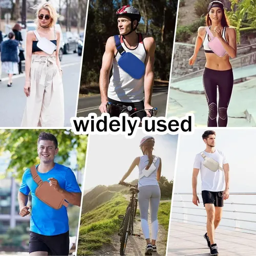 Vista 68 de Cangurera cruzada para mujer, mini bolsa para cinturón de 1 litro con correa ajustable de 32 a 51 pulgadas, bolsa de cintura pequeña para viajes