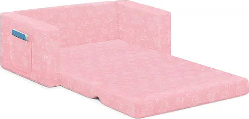 Vista 8 de Delta Children Serta Perfect Sleeper - Sofá convertible extra ancho a tumbona, cómodo sofá abierto 2 en 1 para niños, color rosa