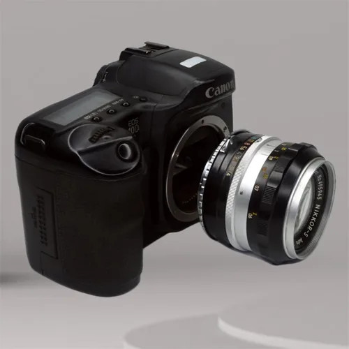 Vista 3 de PHOLSY - Adaptador de montaje de lente compatible con lente Nikon F a cámara Canon EF