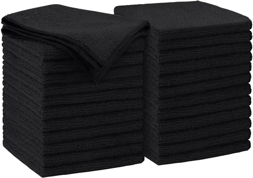 Vista 10 de AIDEA Paño de limpieza de microfibra negro, 50 unidades, toallas de microfibra para automóviles, paños de automóvil de alta calidad, trapos