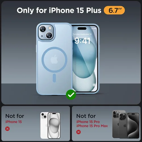 Vista 104 de Miracase - Funda magnética para iPhone 13 de 6.1 pulgadas (compatible con MagSafe) (con 2 protectores de pantalla), protección de grado militar