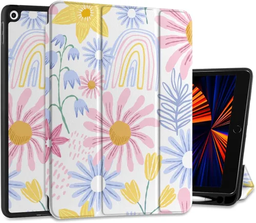 Vista 23 de DONGKE Funda compatible con iPad de 10.2 pulgadas 2021 2020 2019 iPad de 9ª/8ª/7ª generación con soporte para lápices, funda protectora delgada