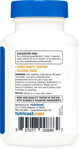 Vista 4 de Nutricost Vitamina B2 (Riboflavina) 100mg, 120 Cápsulas - Sin Gluten y Sin OGM