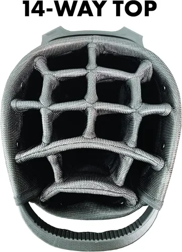 Vista 3 de Team Golf NCAA Birdie Stand - Bolsa de golf con soporte, ligera, divisor de palos de 14 compartimentos, soporte de acción por resorte, bolsillo