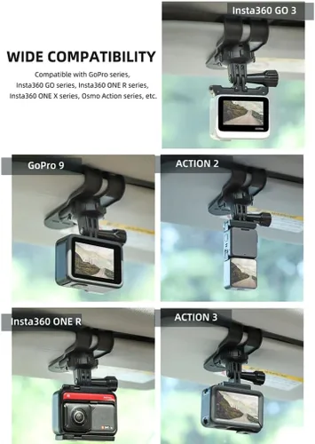 Vista 4 de Soporte para visera solar de automóvil para teléfono celular, abrazadera de teléfono de rotación de 360°, soporte de montaje para automóvil