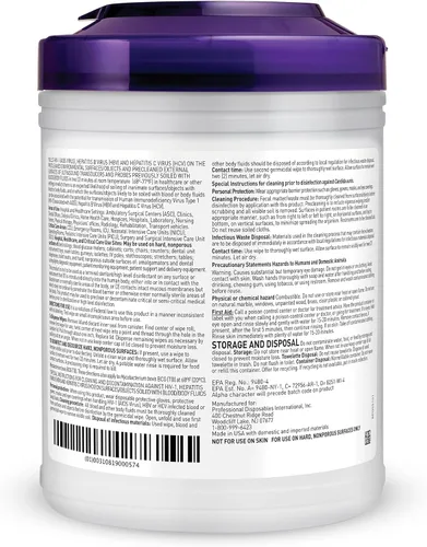 Vista 2 de PDI -Q55172 Desinfectante profesional de superficies desechables Super Sani-Cloth Wipes, 160 unidades - Morado
