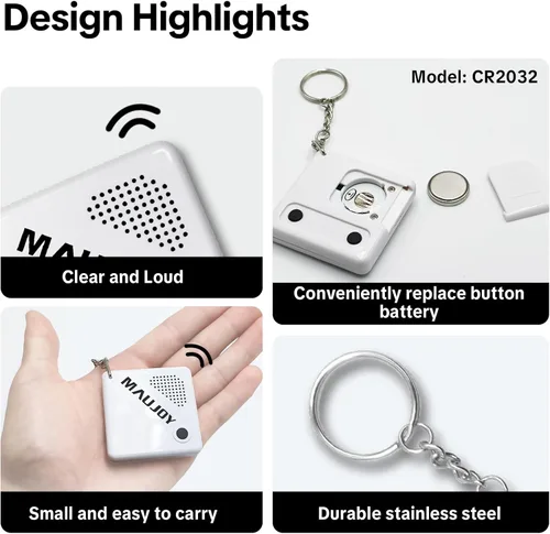 Vista 4 de Talking Analog Watch & Talking Keychain Clock,Loud and Clear American English Voice Will Say The Alarm, Time, Date, The Best Choice for The Elderly