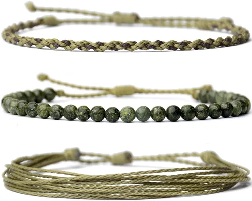 Vista 38 de Pulsera curativa hecha a mano con cuentas de piedra natural, regalo para hombres, pulsera de cuerda ajustable