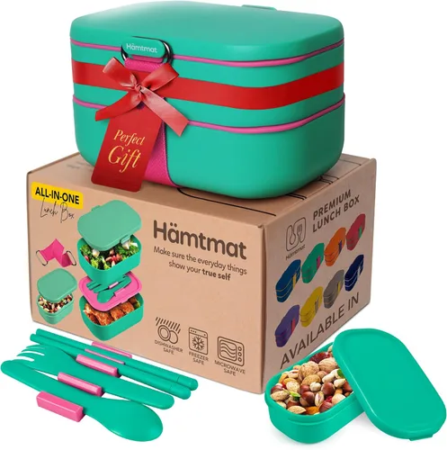Vista 45 de Lonchera Bento apilable aislada para adultos con palillos reutilizables, lonchera japonesa apta para microondas y a prueba de fugas, para hombres