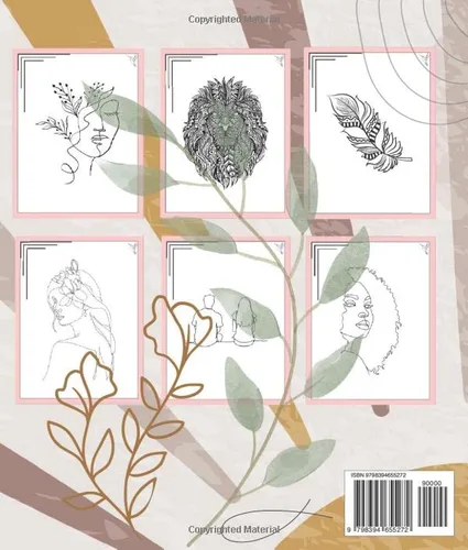 Vista 2 de Boho Coloring Book for Adult & Teen Relaxation Over 30 Minimalist Stress Relief Designs and Patterns