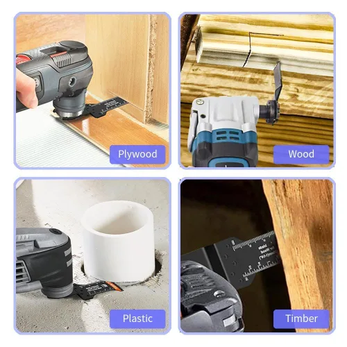 Vista 5 de 6 hojas de sierra oscilantes curvadas extralargas, alcance de 2-3/4 pulgadas, borde curvado, cuchillas oscilantes multiherramienta japonesas