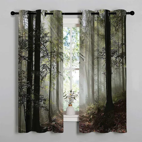 Vista 2 de Cortinas para Sala Elegantes Modernas Farm House Decor Collection Grommet Short Door Dividers for Rooms Blackout Grommet Curtains 55Inch Width by