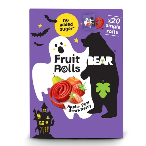 Vista 9 de BEAR Rollos de fruta real sin gluten, veganos y sin organismos modificados genéticamente, sabor a frambuesa – 36 rollos, aperitivos saludables