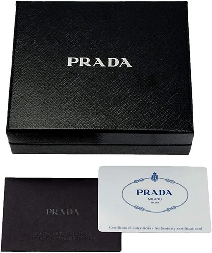 Vista 8 de Prada Billetera de cuero Saffiano azul para hombre 2m0738 Baltico+Nero, Azul (Báltico+nero), Bi-fold