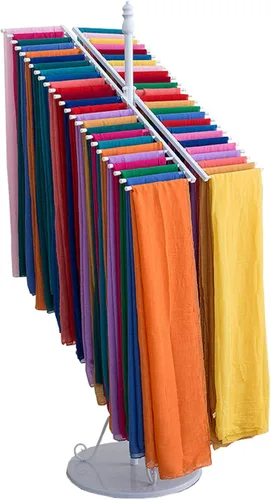 Vista 7 de Organizador independiente de metal para bufandas, bufandas comerciales y bufandas, tienda de ropa multifuncional, cinturón, traje, pantalones