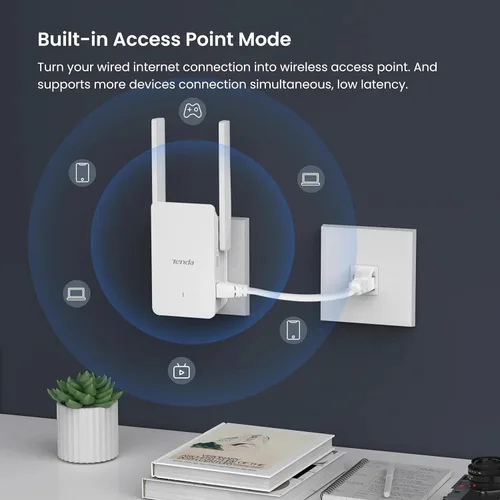 Vista 8 de Tenda Extensor WiFi 6, AX3000 Amplificador de señal WiFi de doble banda con puerto Gigabit Ethernet, extensor de Internet doméstico, amplificador