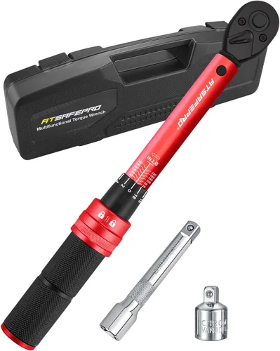 Vista 11 de ATsafepro Llave Dinamométrica Digital - Impulsor de 1/2 Pulgada y 5.1-340Nm (3.8-250.8 ft-lb), Llave Dinamométrica de Servicio Pesado con Zumbador