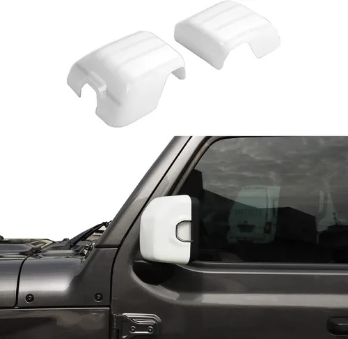 Vista 12 de Kit de cubierta de espejo retrovisor para automóvil, accesorios de decoración exterior para Jeep Wrangler JL JLU 2018-2022 y Gladiator JT (negro)