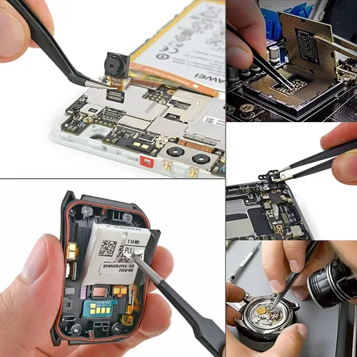 Vista 13 de Juego de 11 herramientas de moldes de resina de silicona, agujas para agitar, cuchara, herramientas de precisión, juego de pinzas electrónicas