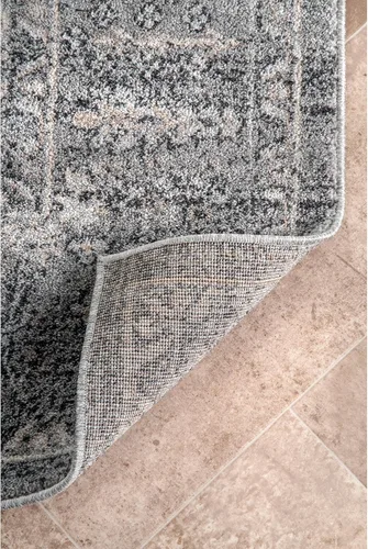 Vista 3 de nuLOOM Alfombra vintage tribal Bessie de 4 x 6, gris