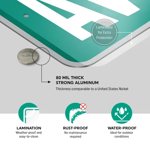 Vista 5 de SmartSign Personaliza tu propia señal de calle azul con el logotipo del estado de Texas 6" x 24" de aluminio reflectante 3M EG