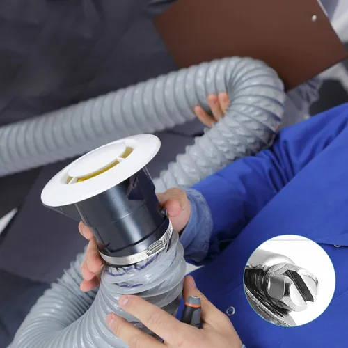 Vista 5 de NEBURORA Abrazadera de manguera de 3 pulgadas ajustable de acero inoxidable 304, paquete de 4 abrazaderas de engranaje helicoidal de 2.4 a 3.2