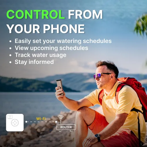 Vista 3 de ImoLaza Controlador de Aspersor Inteligente Maestro de Evapotranspiración: Controlador de Riego WiFi de 12 Zonas con Riego Automatizado y Control