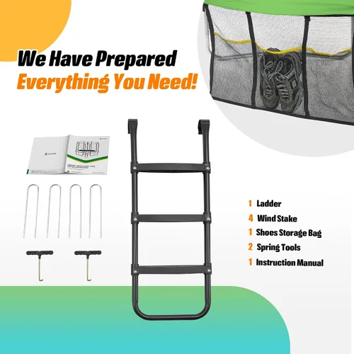 Vista 8 de Exacme Trampolín rectangular de 7 x 10, 8 x 12, 9 x 14 pies, para niños, dobles aberturas de cerramiento, trampolín rectangular pequeño para Verde