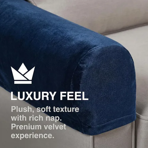 Vista 8 de Homoyoyo 2 fundas para reposabrazos de sofá, impermeables, lavables, elásticas, para sillas, sillas, sala de estar, sofá biplaza, azul marino