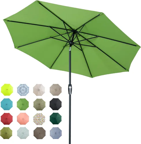 Vista 29 de Tempera Patio Market Outdoor Table Umbrella with Auto Tilt and Crank, Large Sun Umbrella with Sturdy Pole & Fade Resistant Canopy, Easy to Set