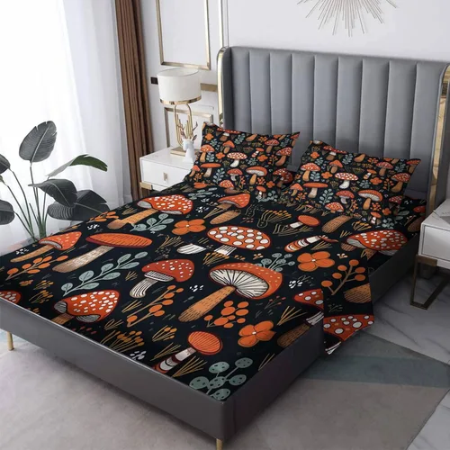 Vista 35 de Juego de sábanas tamaño individual: sábanas y fundas de almohada, sábanas y fundas de almohada, microfibra suave y bolsillo profundo y patrón sin